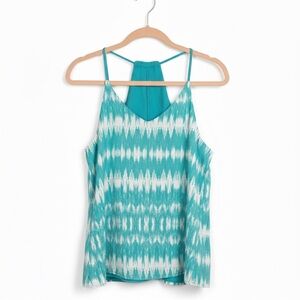 NWOT Flowing Lined Teal and White Women's Halter Blouse